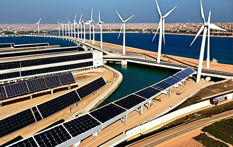 **Prompt 1: Dynamic Growth and Professional Opportunities**
"A wide, dynamic shot capturing the essence of economic growth and professional opportunities in Senegal. In the foreground, a diverse group of international and local professionals, including individuals with features that subtly suggest Turkish origin, are confidently positioned against a modern Dakar cityscape. The background prominently features large-scale infrastructure projects like new bridges and port expansions, alongside cutting-edge renewable energy installations (solar farms, wind turbines), symbolizing the country's booming sectors. The scene is vibrant, optimistic, and bathed in bright, clear light, embodying progress and international collaboration. High-quality realistic photography."