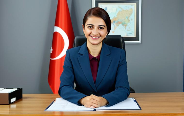 **
"A professional businesswoman in a modest business suit, sitting at a desk in a modern office in Istanbul, fully clothed, appropriate attire, safe for work, perfect anatomy, natural proportions, professional photography, high quality. She is smiling slightly and looking directly at the viewer. There is a Turkish flag subtly displayed in the background. Professional, family-friendly, appropriate content."
**